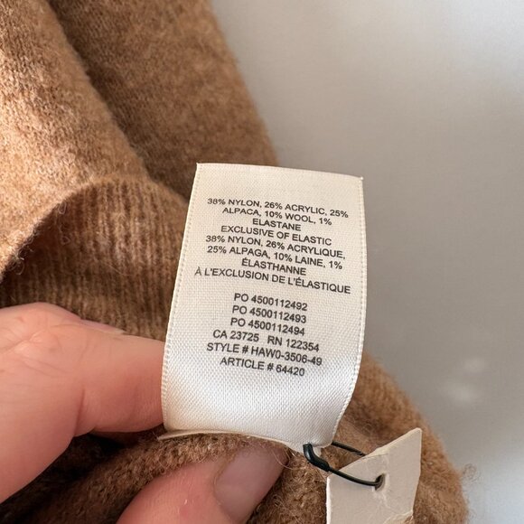 Aritzia The Group by Babaton Thurlow Wool Knit Sweater Crewneck BrownTan Small - Picture 8 of 8
